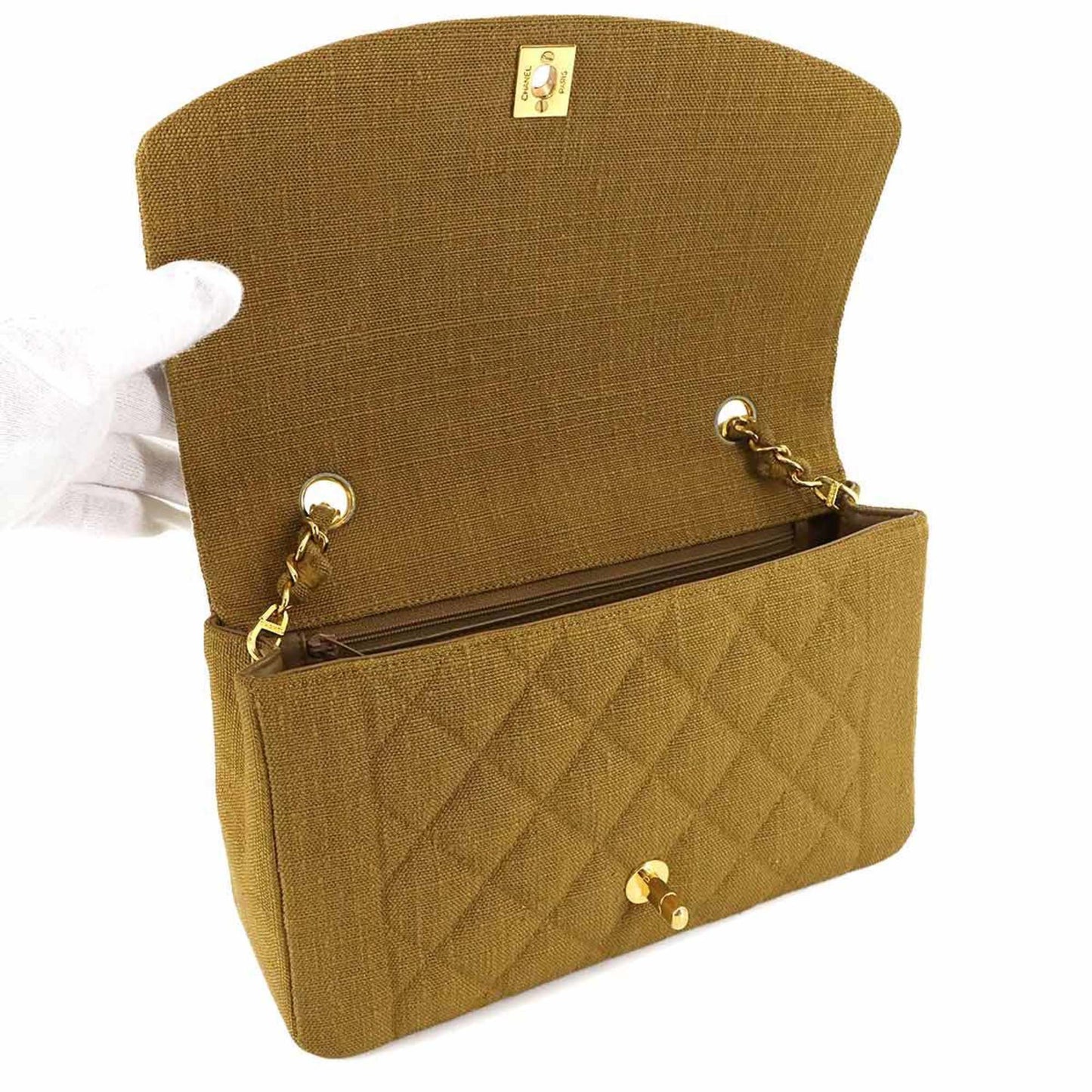 Chanel Canvas Brown Shoulder Bags