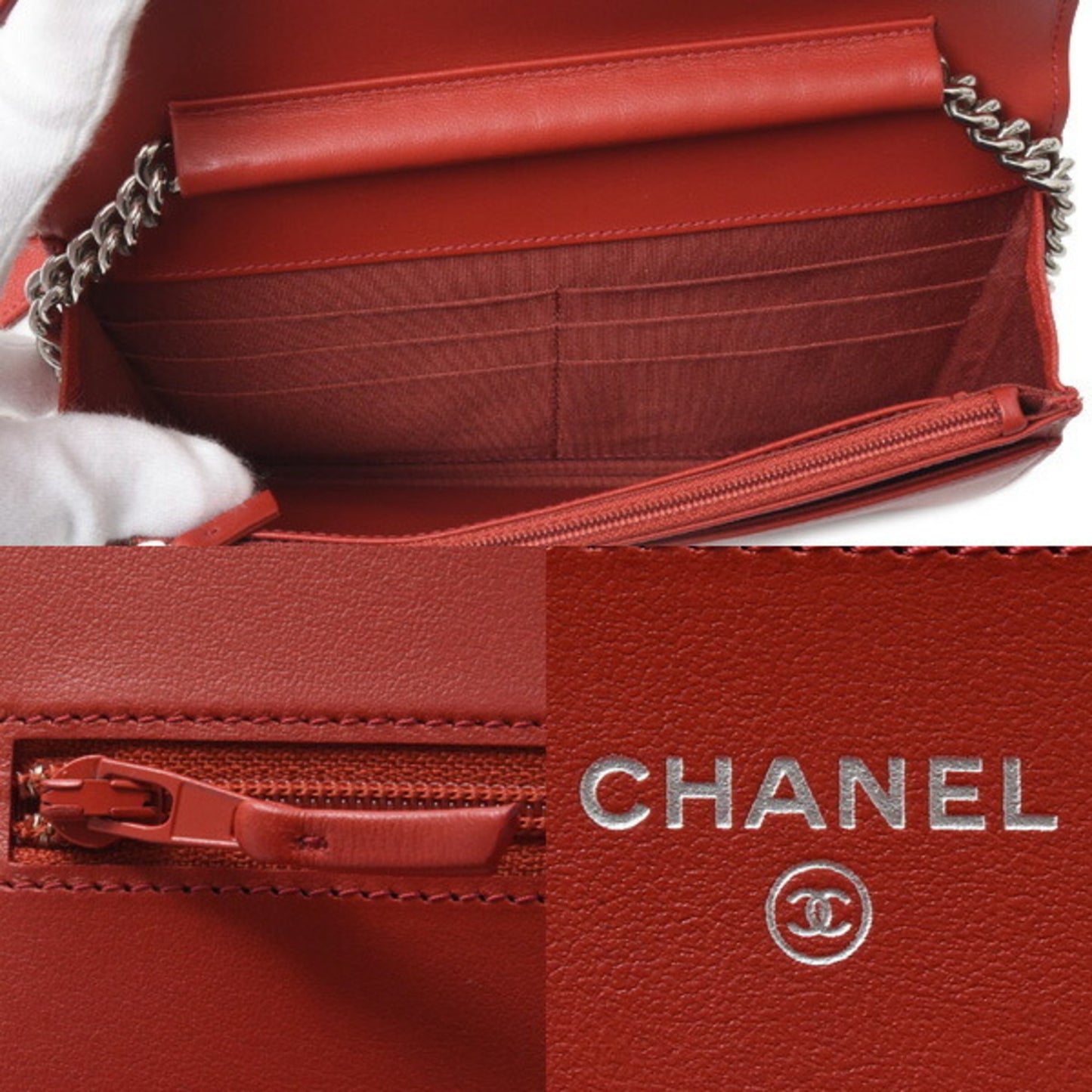 Chanel Calfskin Red Shoulder Bags