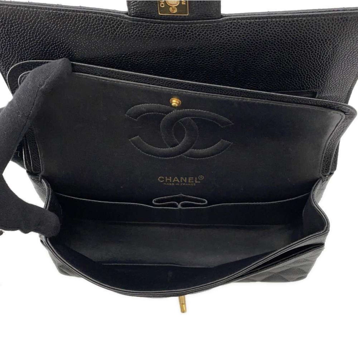 Chanel Calfskin Black Shoulder Bags
