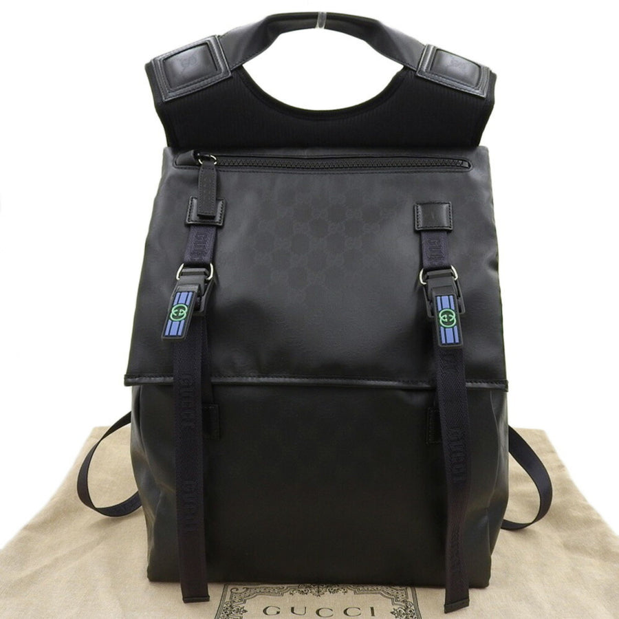 Gucci Coated Canvas Black Backpacks