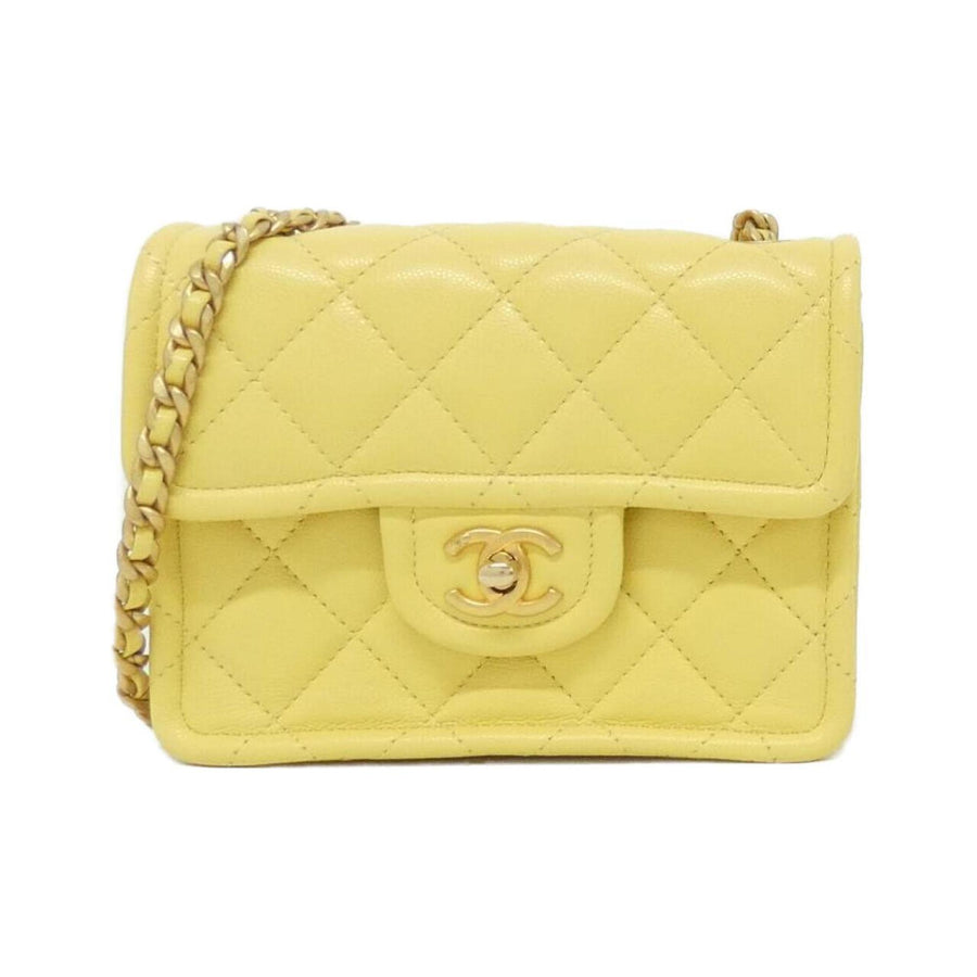 Chanel Calfskin Yellow Shoulder Bags