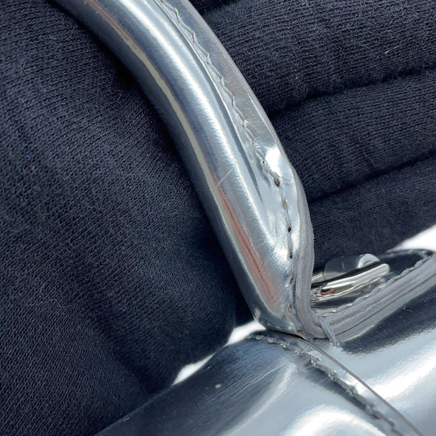 Balenciaga Patent Silver Handbags