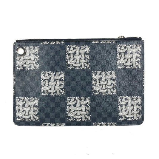Louis Vuitton Monogram Canvas Black Clutch Bags