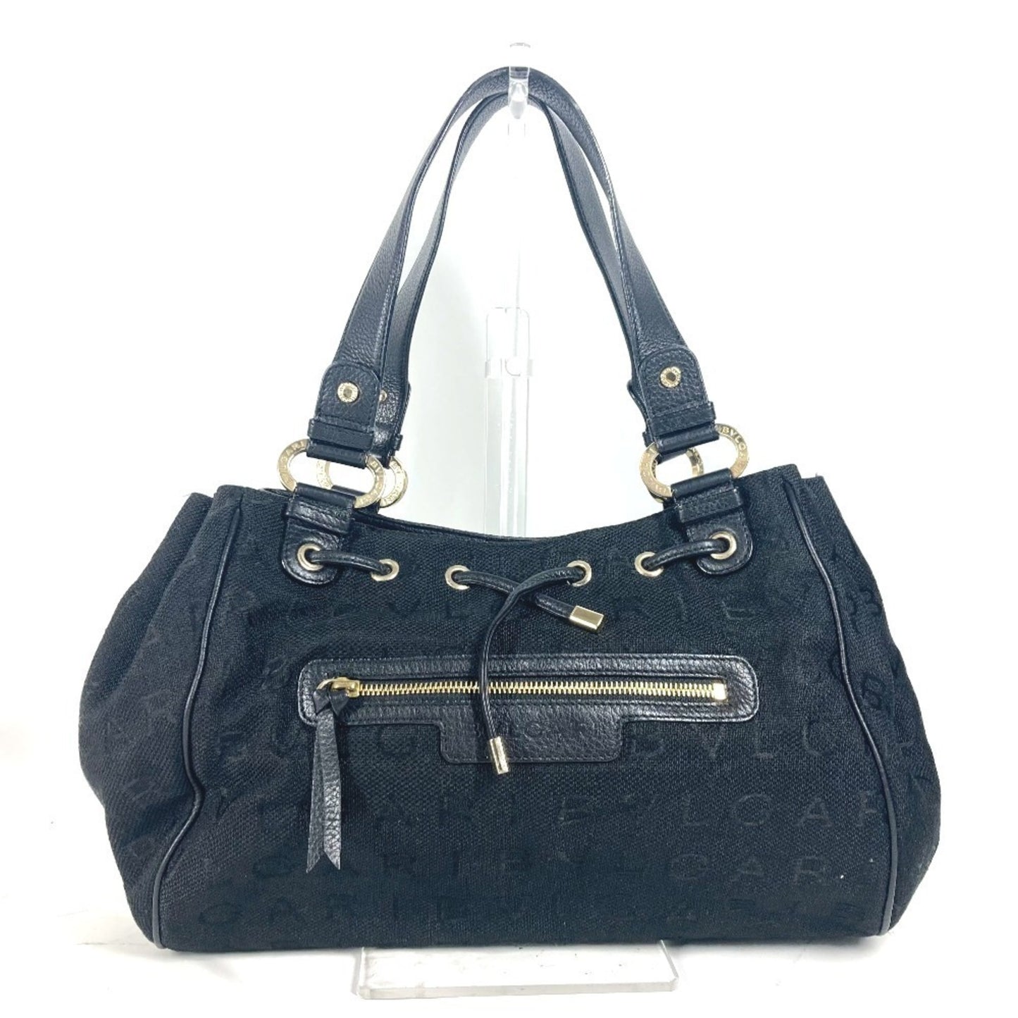 Bvlgari Canvas Black Shoulder Bags
