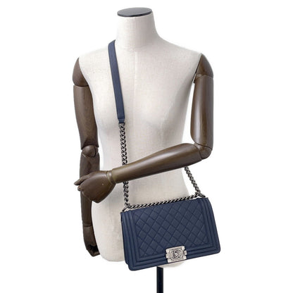 Chanel Calfskin Blue Shoulder Bags