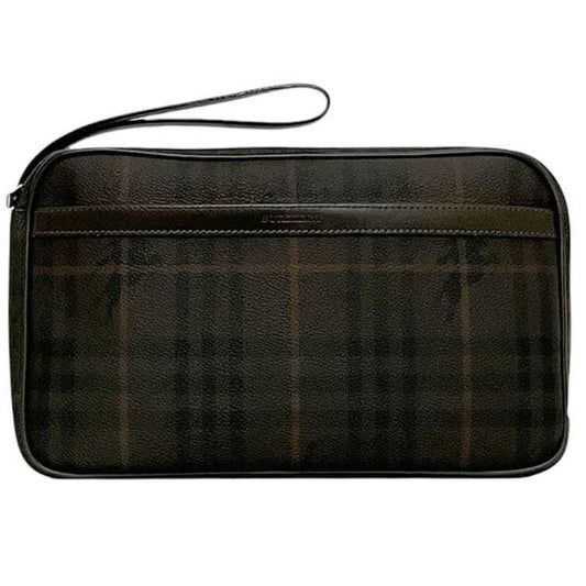 Burberry Pvc Brown Clutch Bags