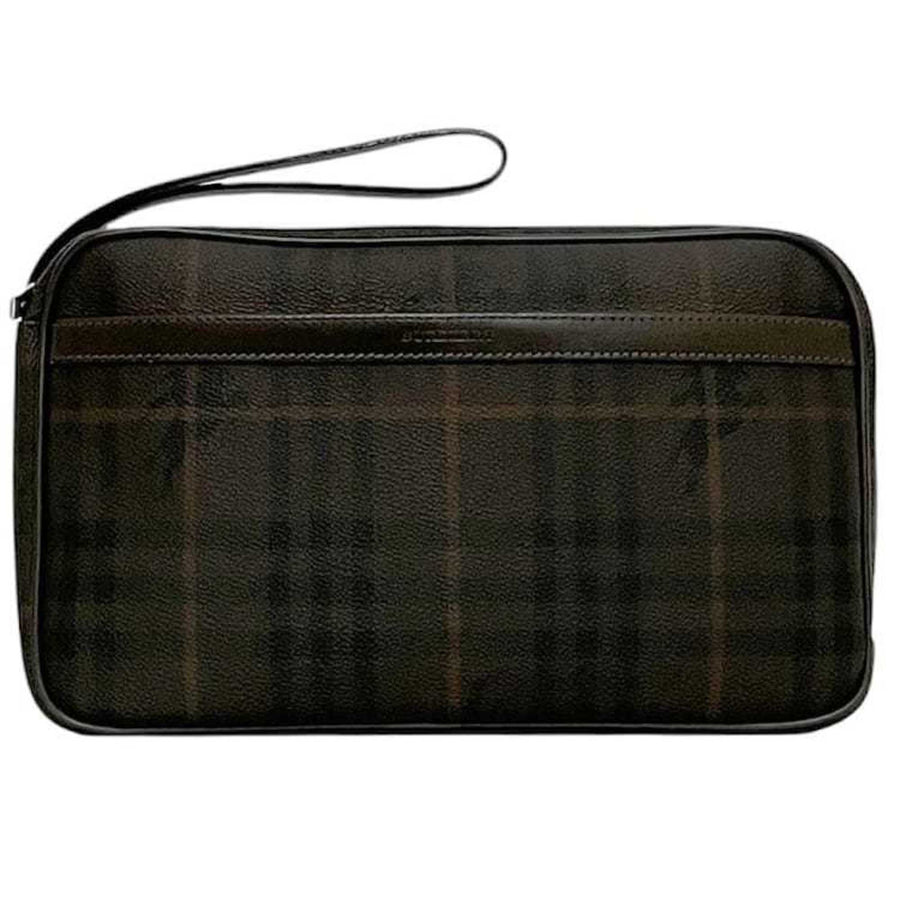 Burberry Pvc Brown Clutch Bags