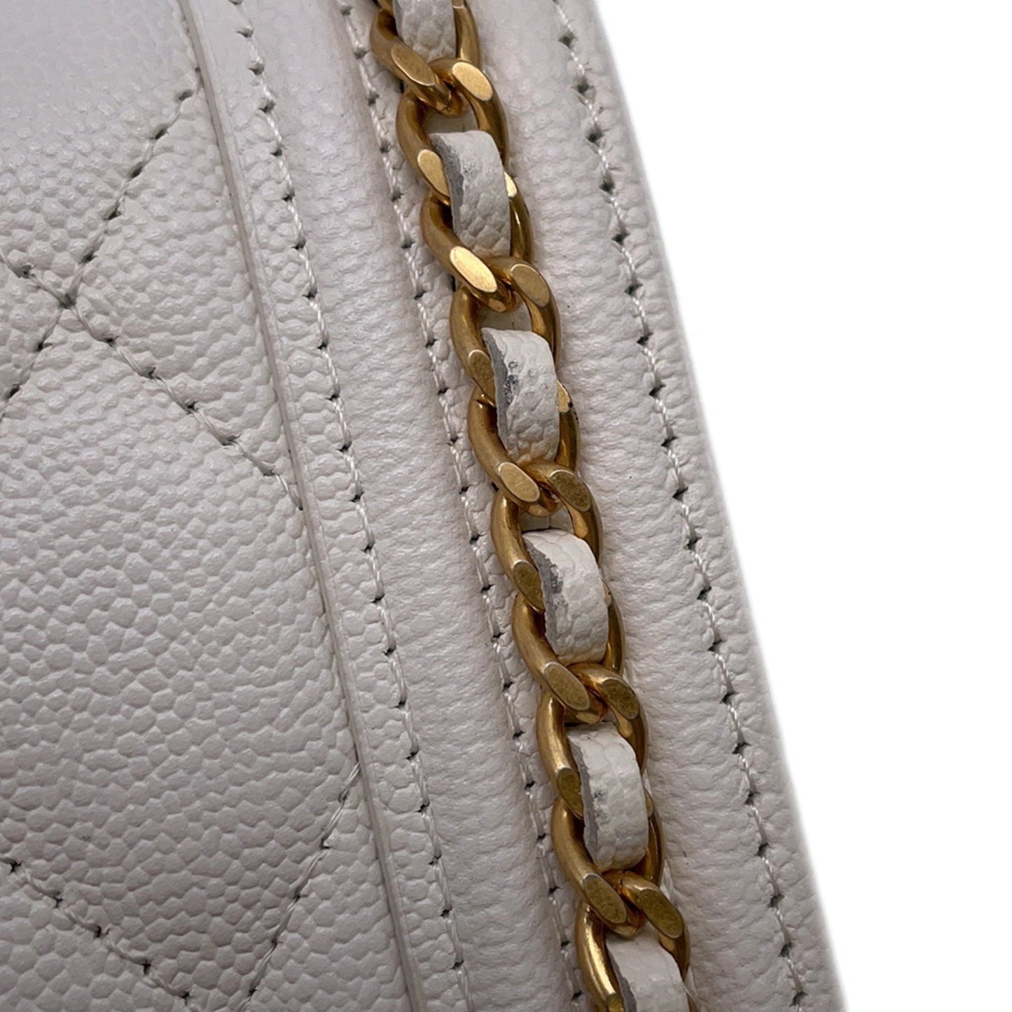 Chanel Calfskin White Shoulder Bags