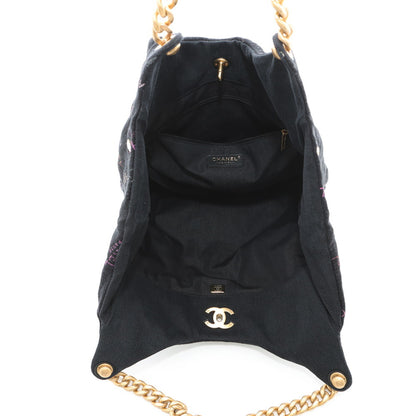 Chanel Denim Black Shoulder Bags