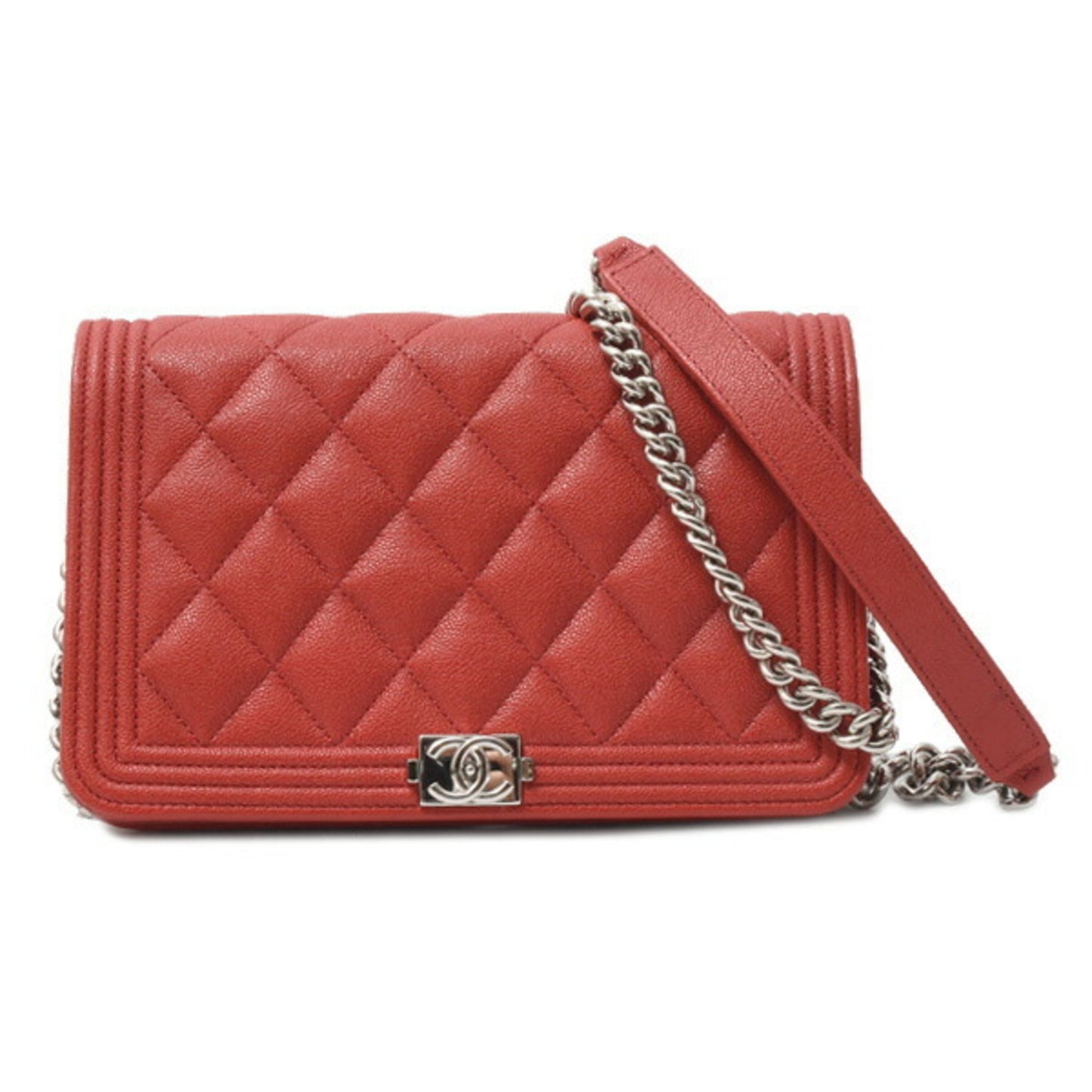 Chanel Calfskin Red Shoulder Bags