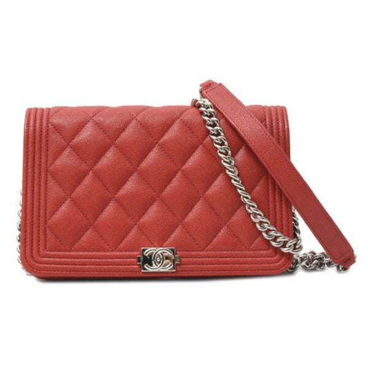 Chanel Calfskin Red Shoulder Bags