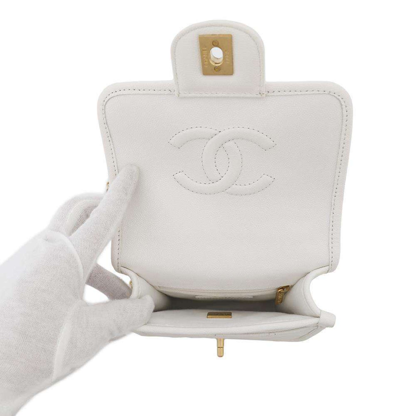 Chanel Calfskin White Shoulder Bags