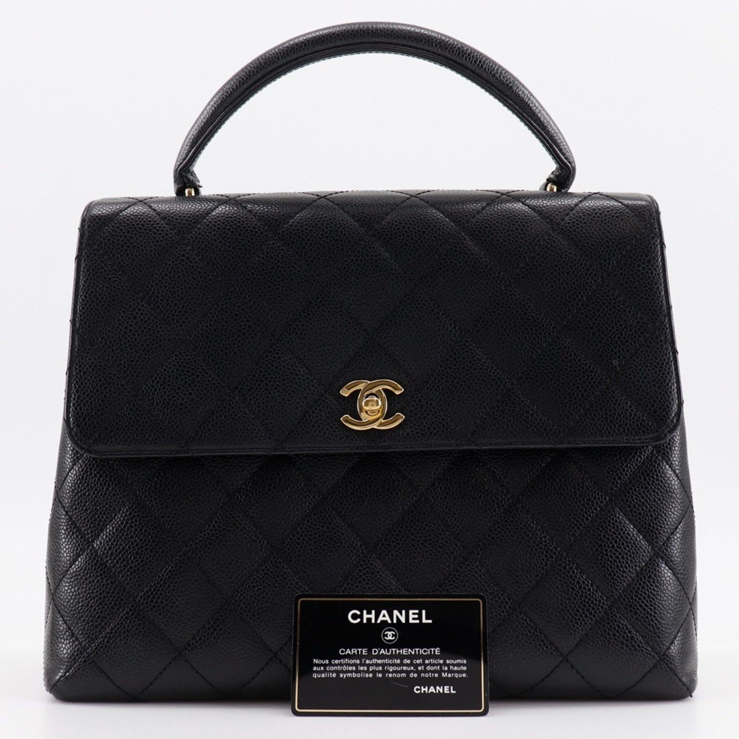 Chanel Calfskin Black Handbags
