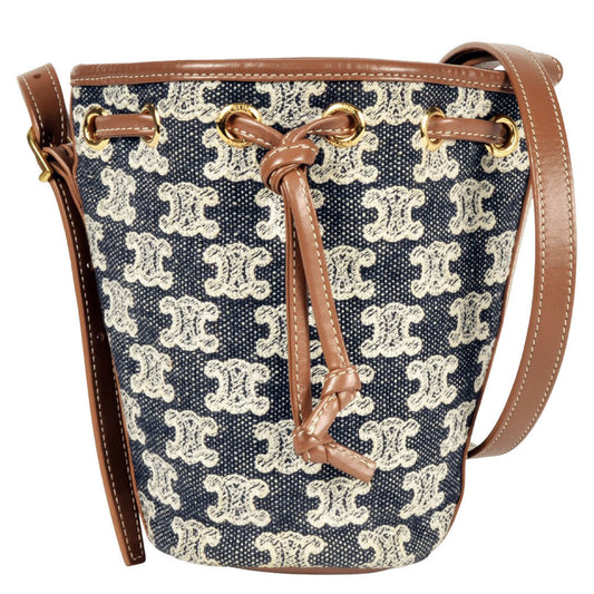 Celine Canvas Blue Shoulder Bags