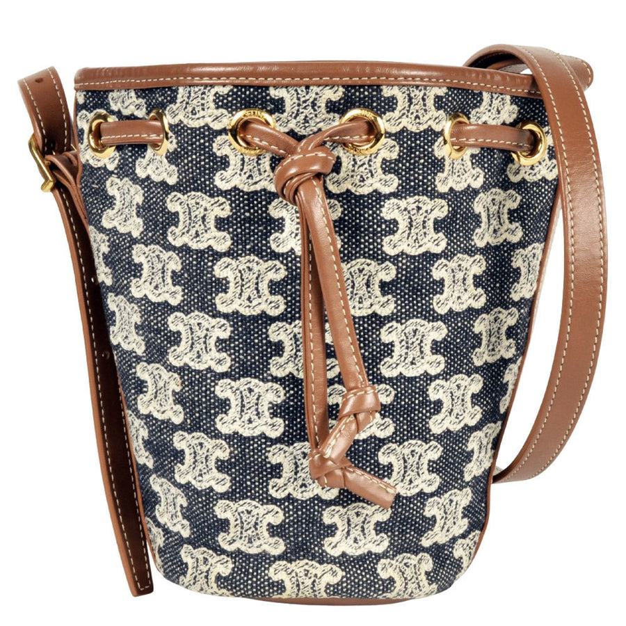 Celine Canvas Blue Shoulder Bags
