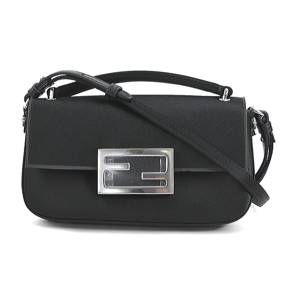 Fendi Silk Black Shoulder Bags
