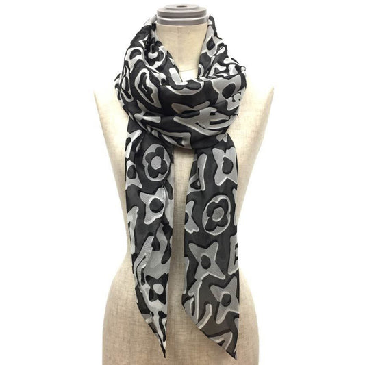 Louis Vuitton Monogram Canvas Black Scarves