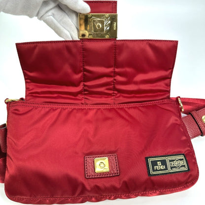 Fendi Nylon Red Shoulder Bags