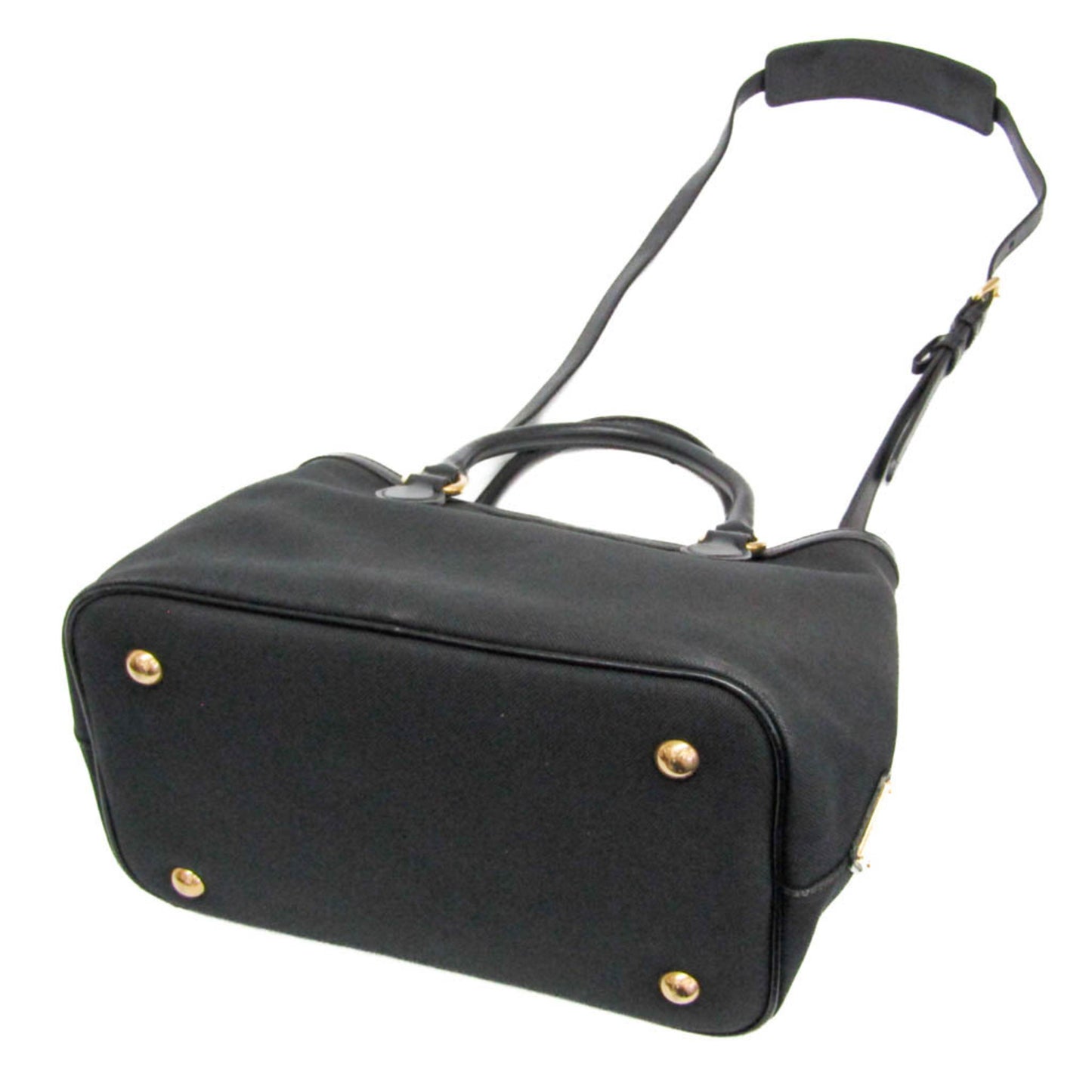 Prada Woven Fabric Black Handbags