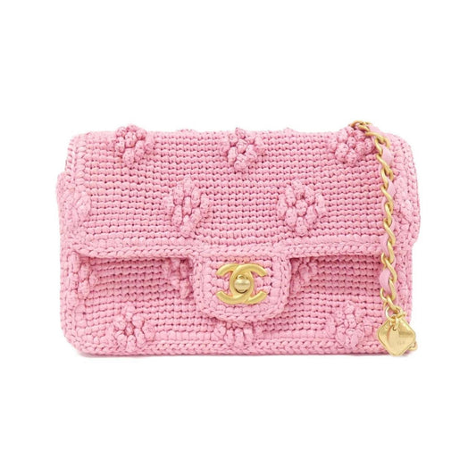 Chanel Woven Fabric Pink Shoulder Bags