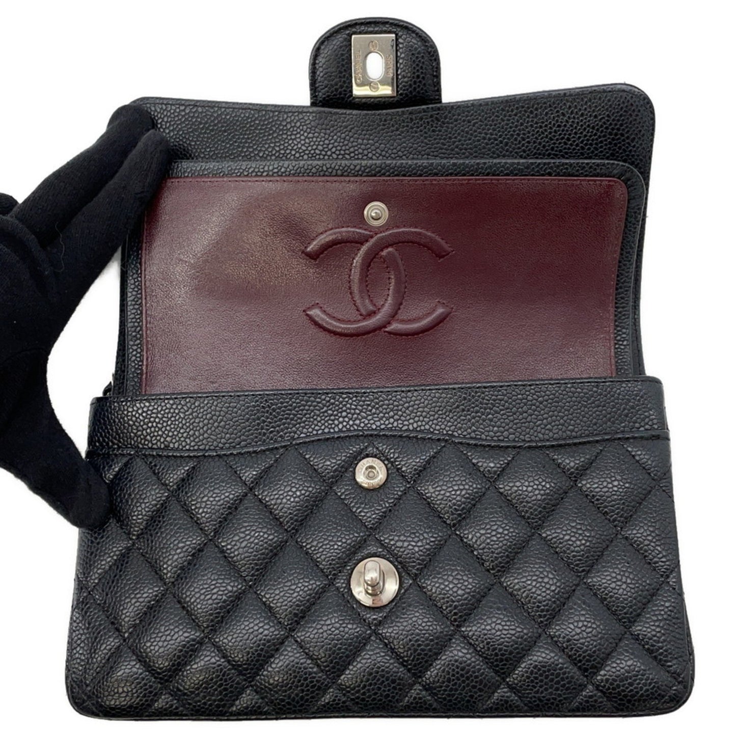 Chanel Calfskin Black Shoulder Bags