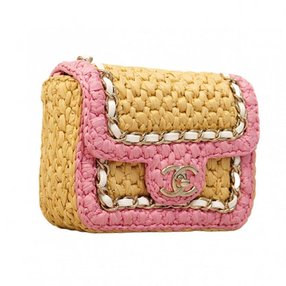 Chanel Woven Fabric Brown Shoulder Bags