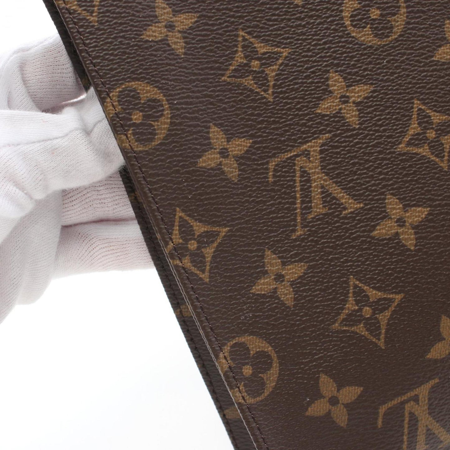 Louis Vuitton Coated Canvas Brown Clutch Bags