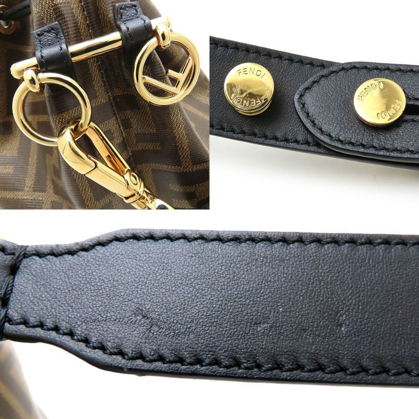 Fendi Coated Canvas Black Shoulder Bags