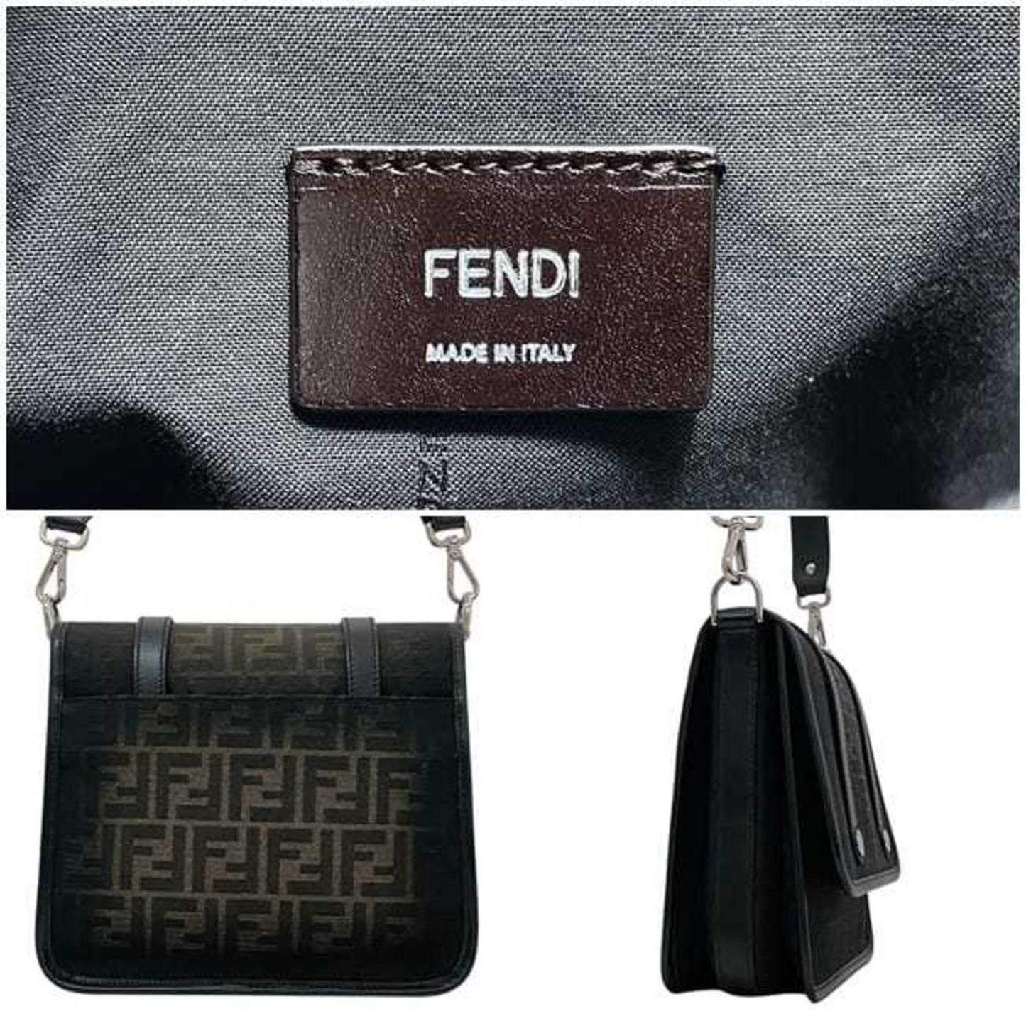 Fendi Canvas Black Shoulder Bags