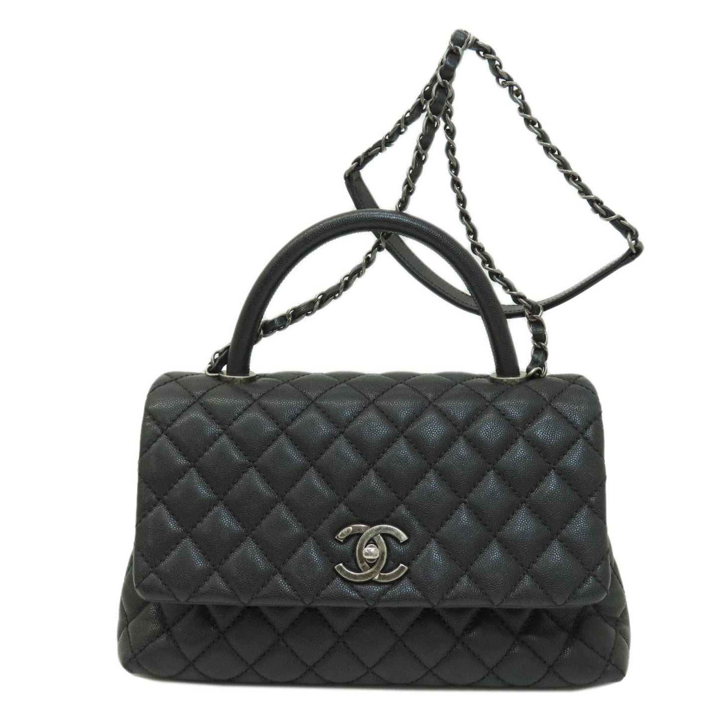 Chanel Calfskin Black Handbags