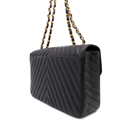 Chanel Calfskin Black Shoulder Bags