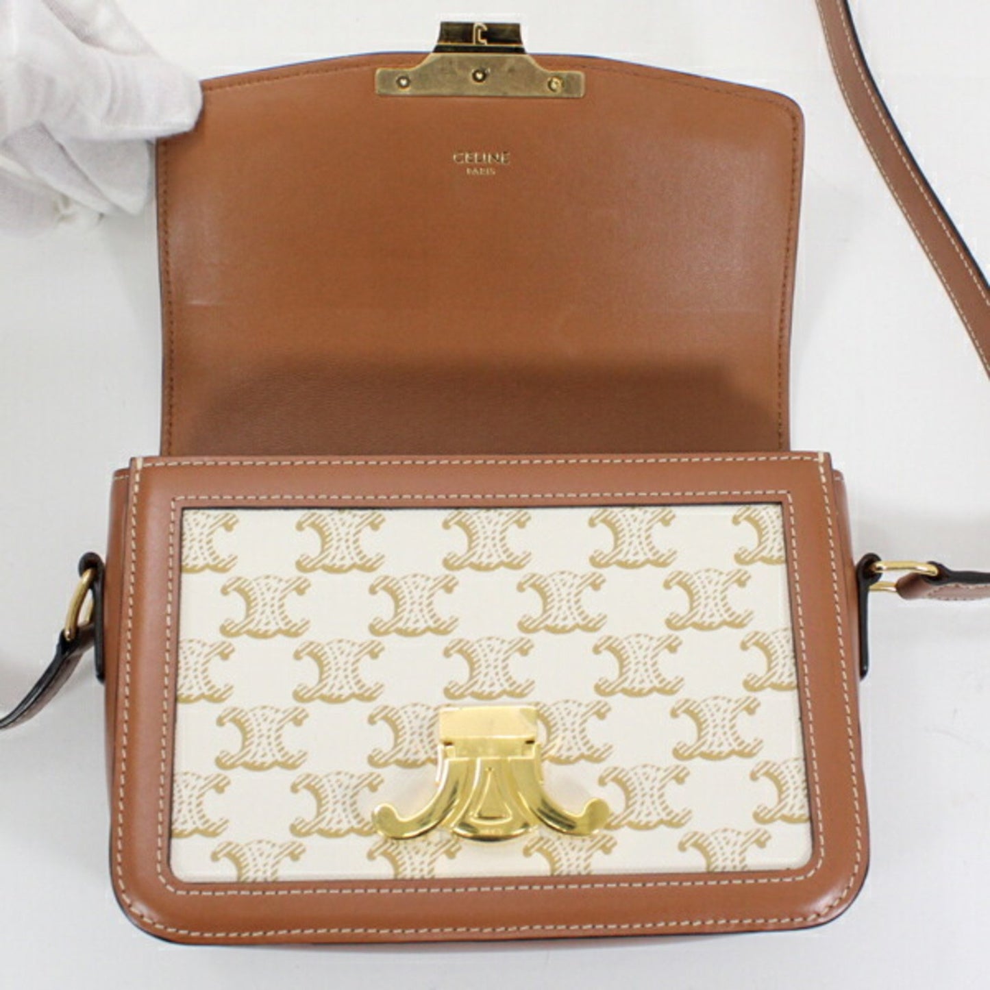 Celine Canvas Brown Shoulder Bags