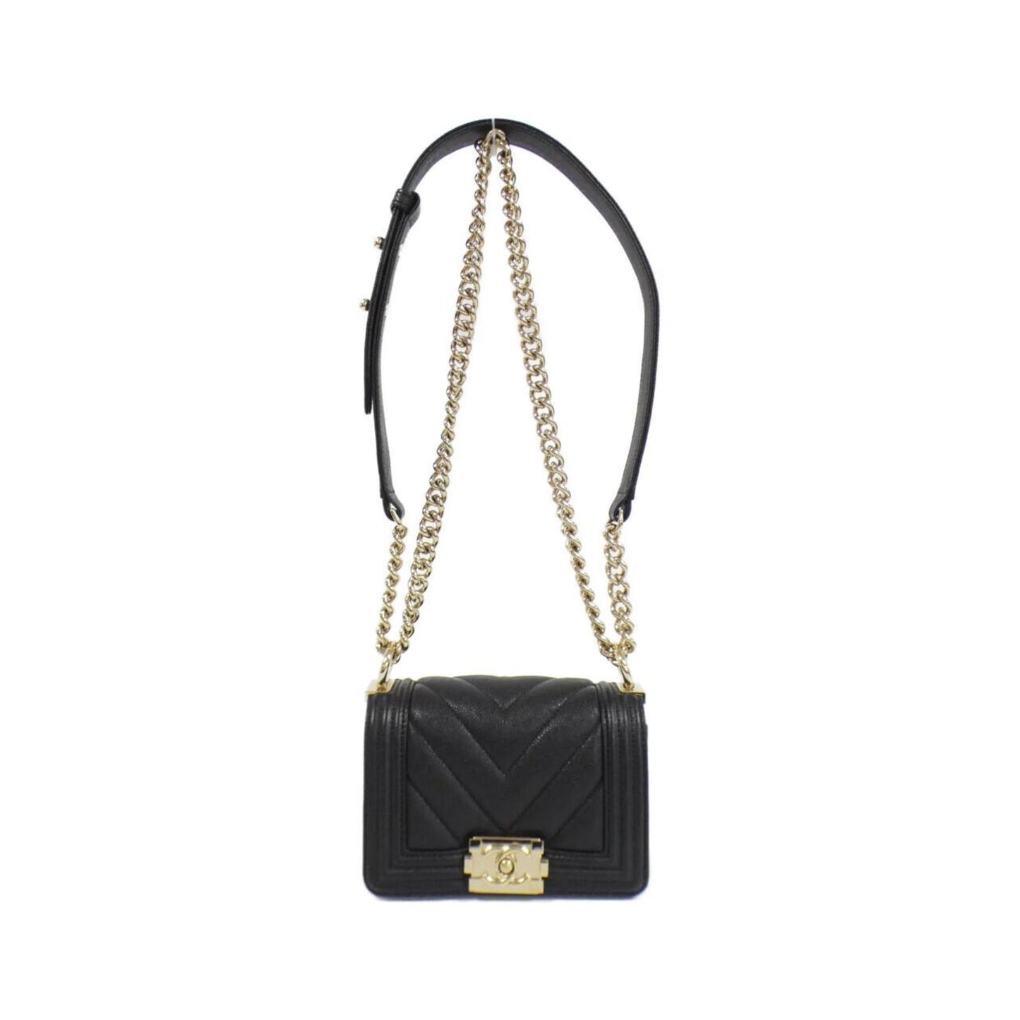 Chanel Calfskin Black Shoulder Bags