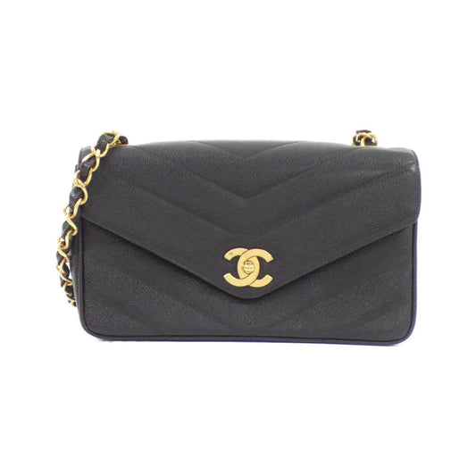 Chanel Calfskin Black Shoulder Bags