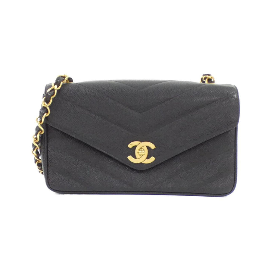 Chanel Calfskin Black Shoulder Bags
