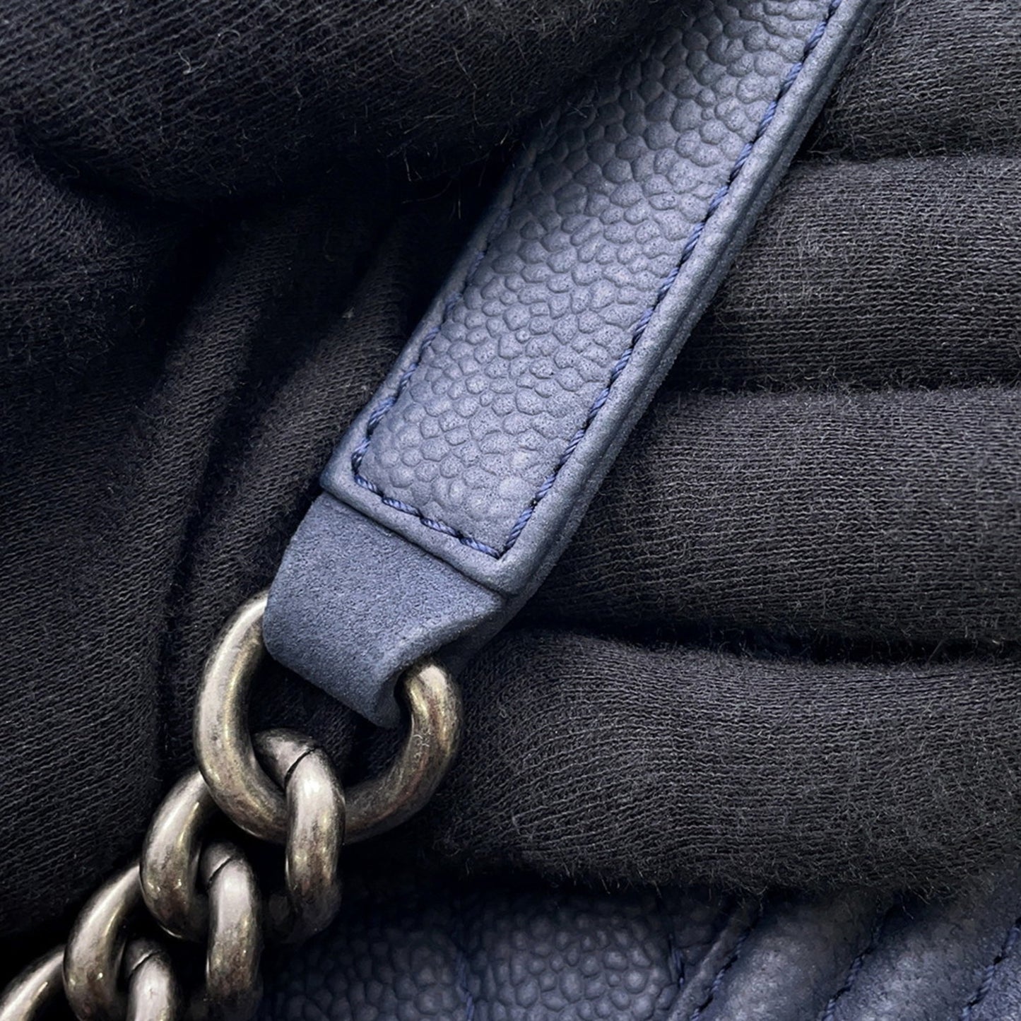 Chanel Calfskin Blue Shoulder Bags