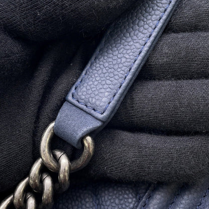 Chanel Calfskin Blue Shoulder Bags