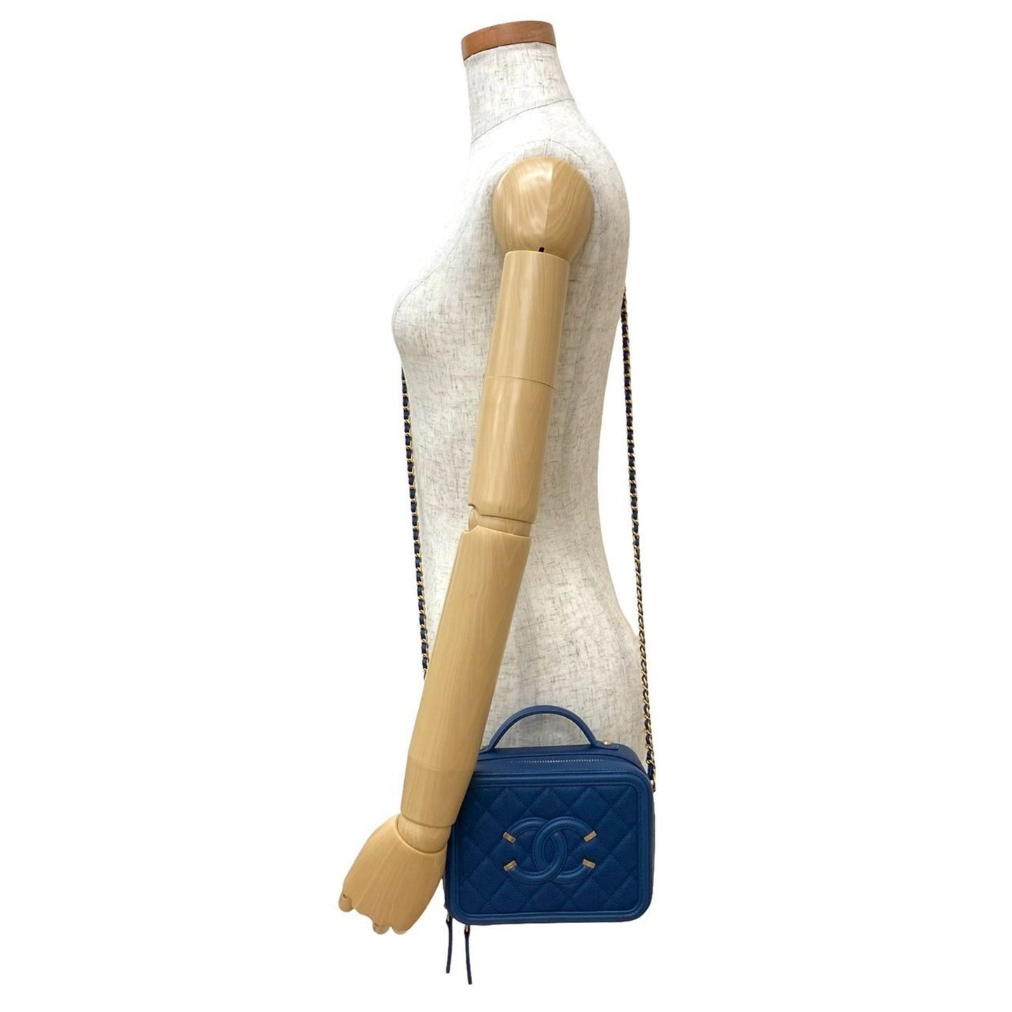 Chanel Calfskin Blue Shoulder Bags