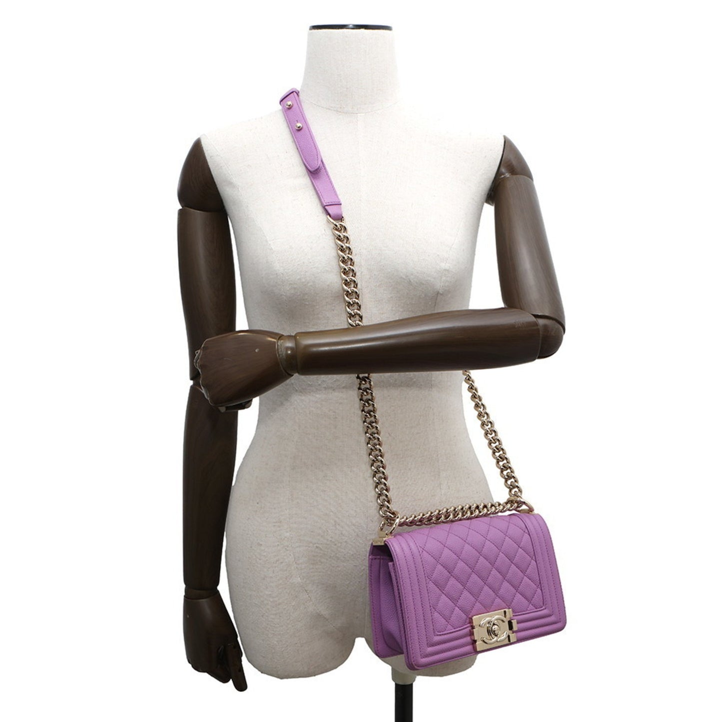 Chanel Calfskin Purple Shoulder Bags