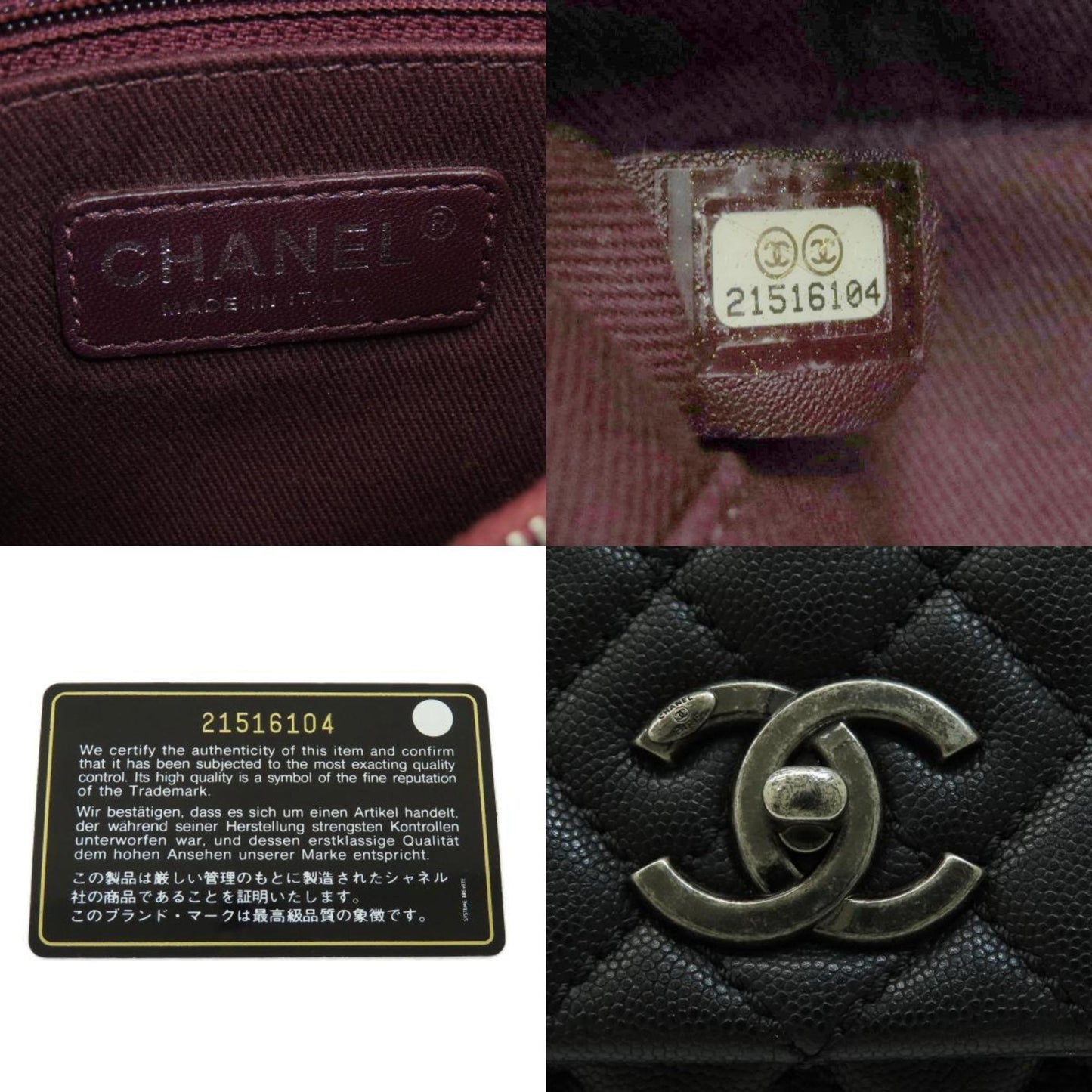 Chanel Calfskin Black Handbags