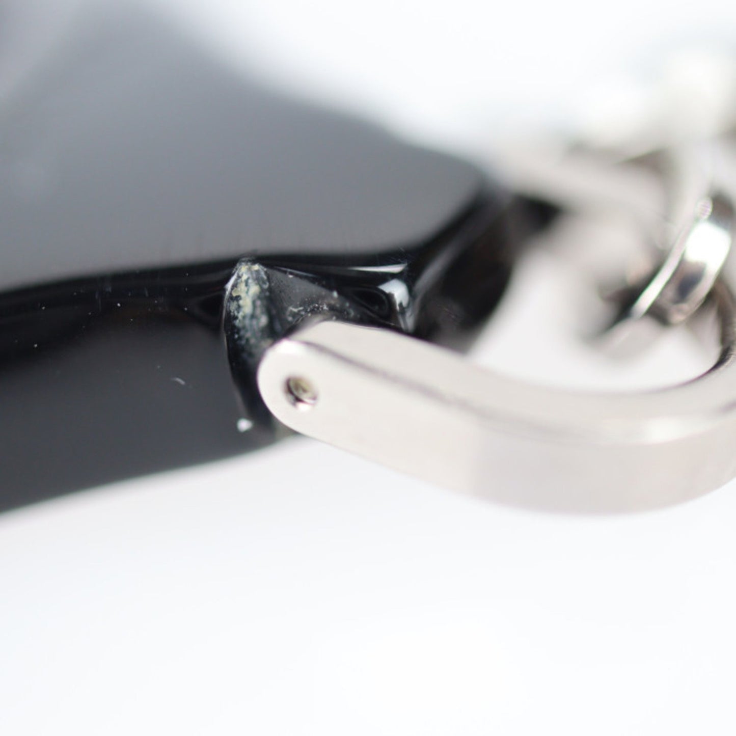 Louis Vuitton Glossy Material Black Key Rings