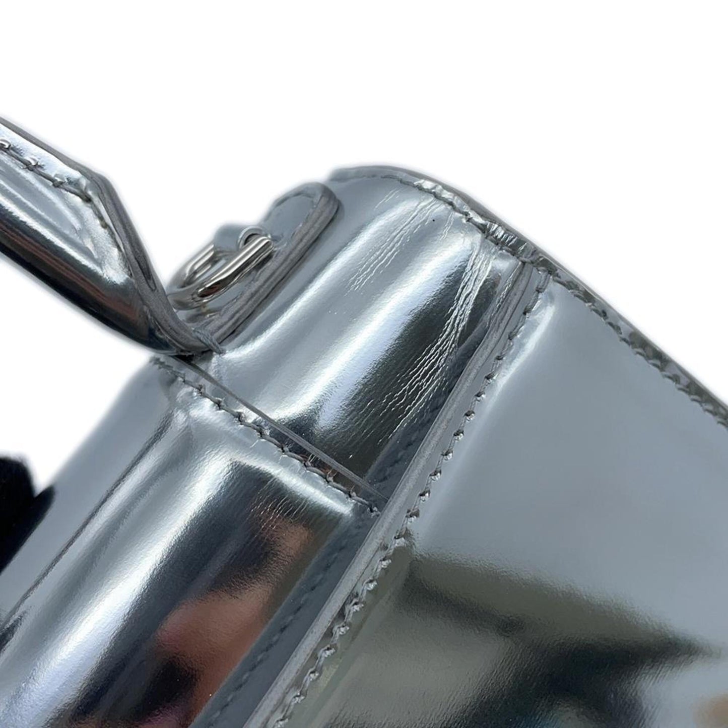 Balenciaga Patent Silver Handbags