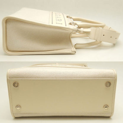 Bvlgari Canvas White Tote Bags