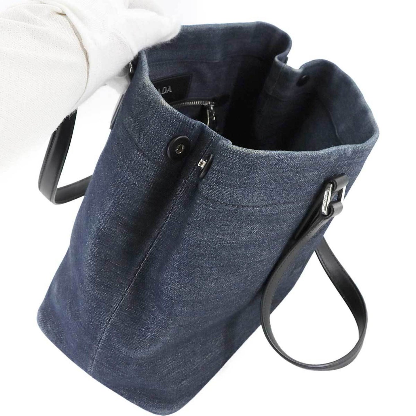 Prada Denim Black Tote Bags