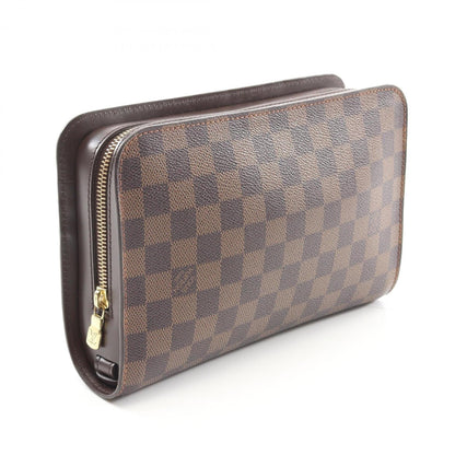 Louis Vuitton Coated Canvas Brown Clutch Bags