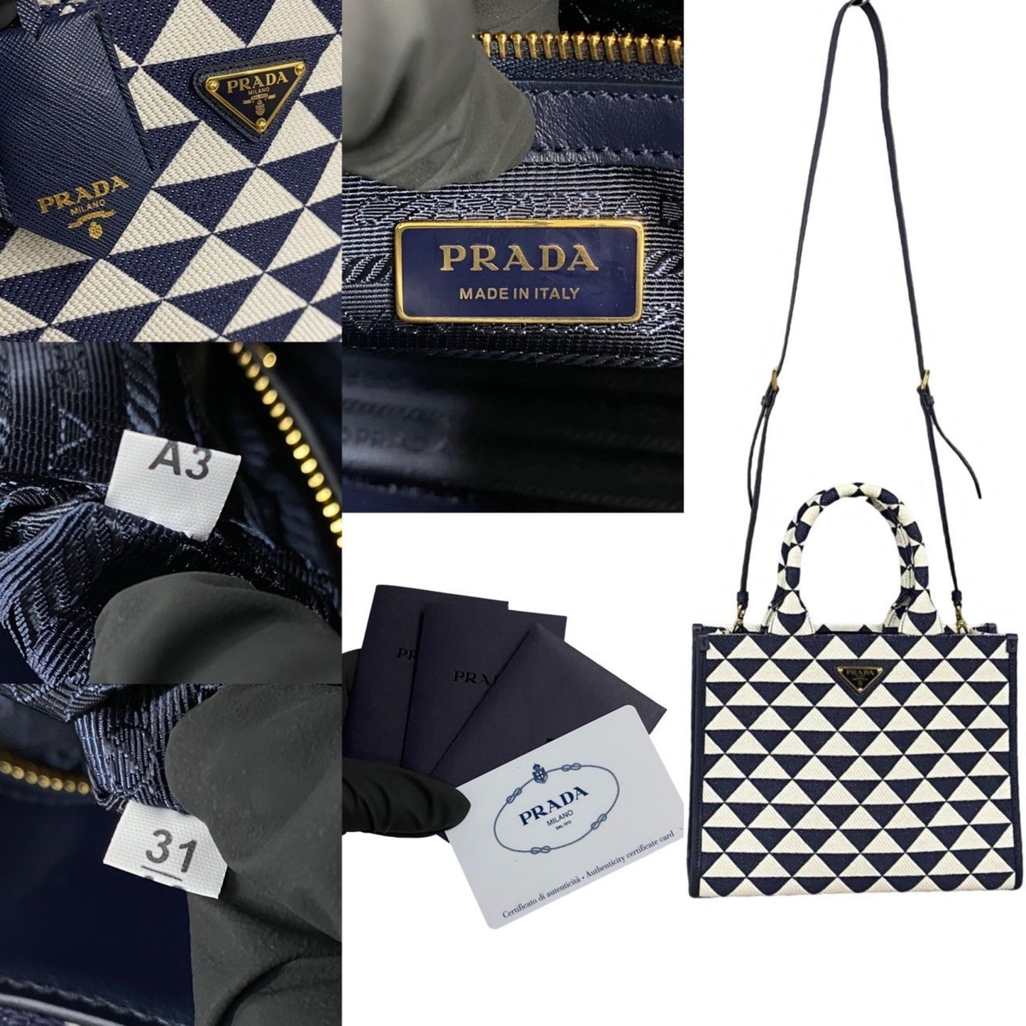 Prada Canvas Blue Handbags