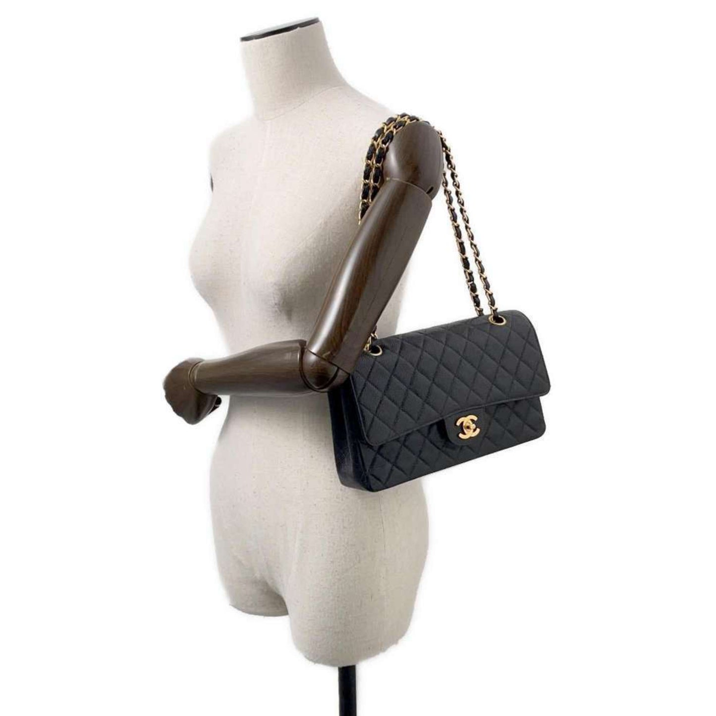 Chanel Calfskin Black Shoulder Bags