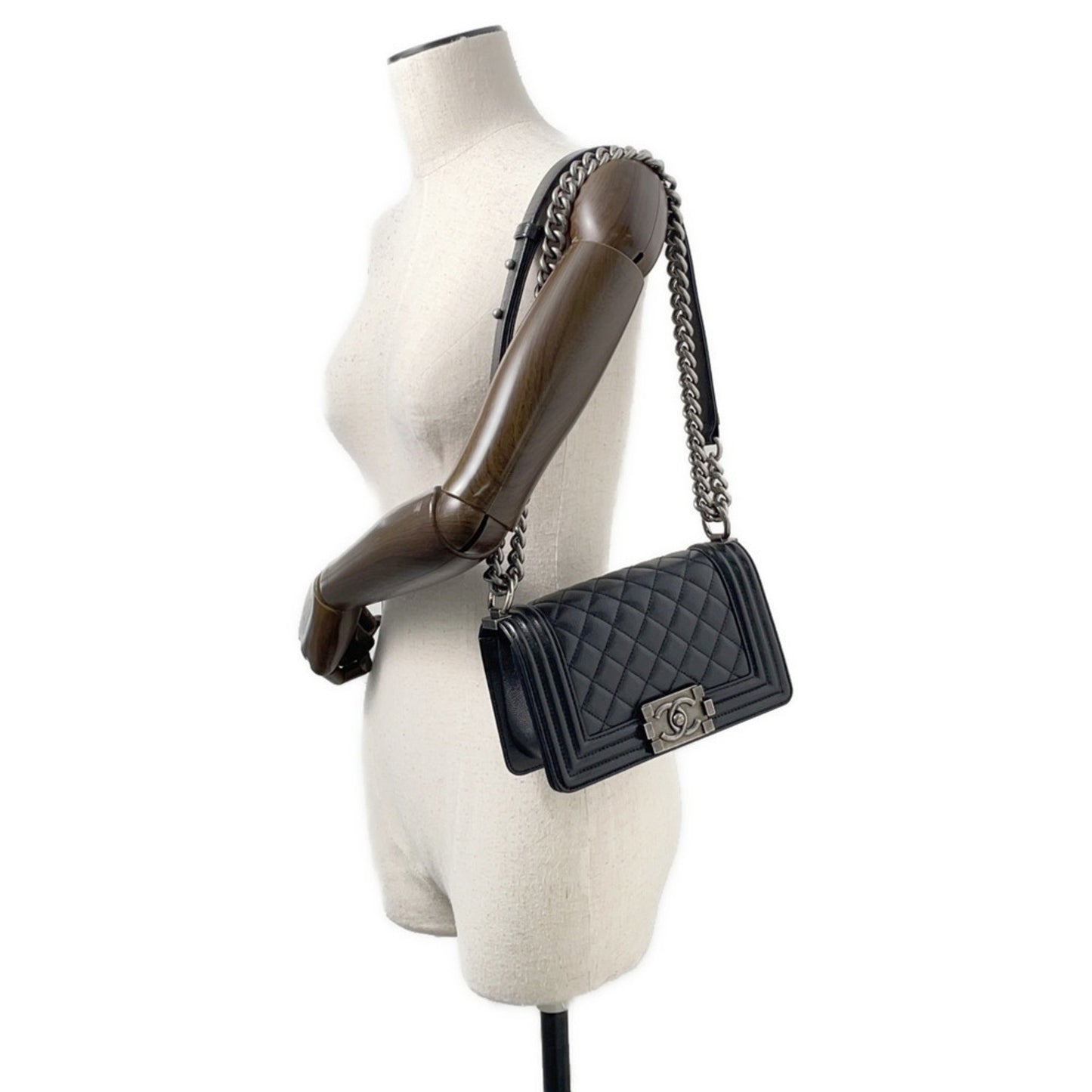 Chanel Calfskin Black Shoulder Bags