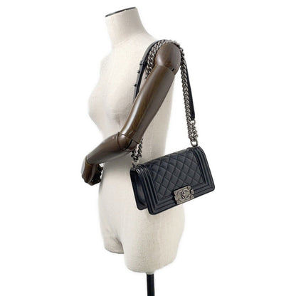 Chanel Calfskin Black Shoulder Bags