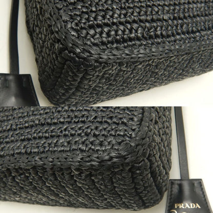 Prada Woven Fabric Black Shoulder Bags